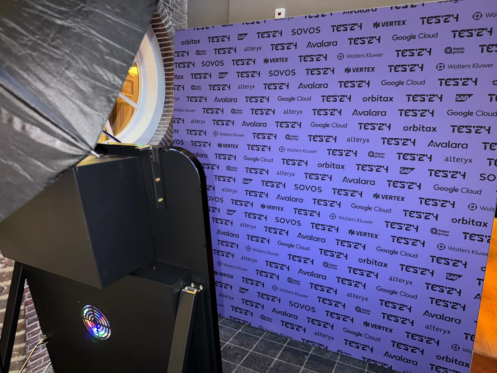 beurswand tes 24 met achtergrond doek voor een photobooth